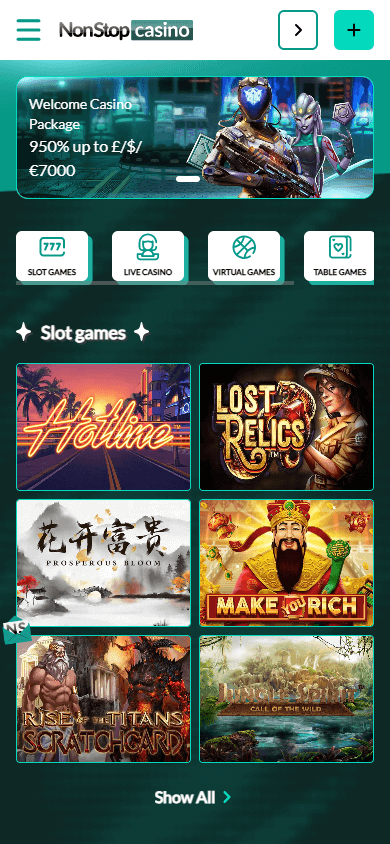 NonStop Casino Mobile screenshot